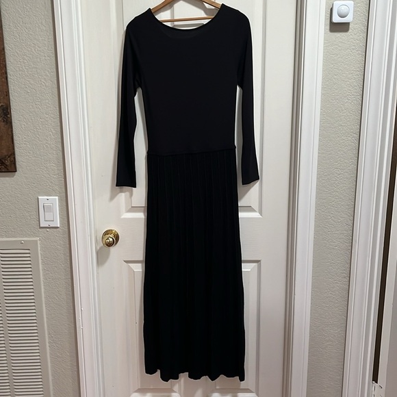Soft Surroundings Womens Palamero Maxi Dress Black Pleated Knit Skirt XS EUC - Picture 6 of 10